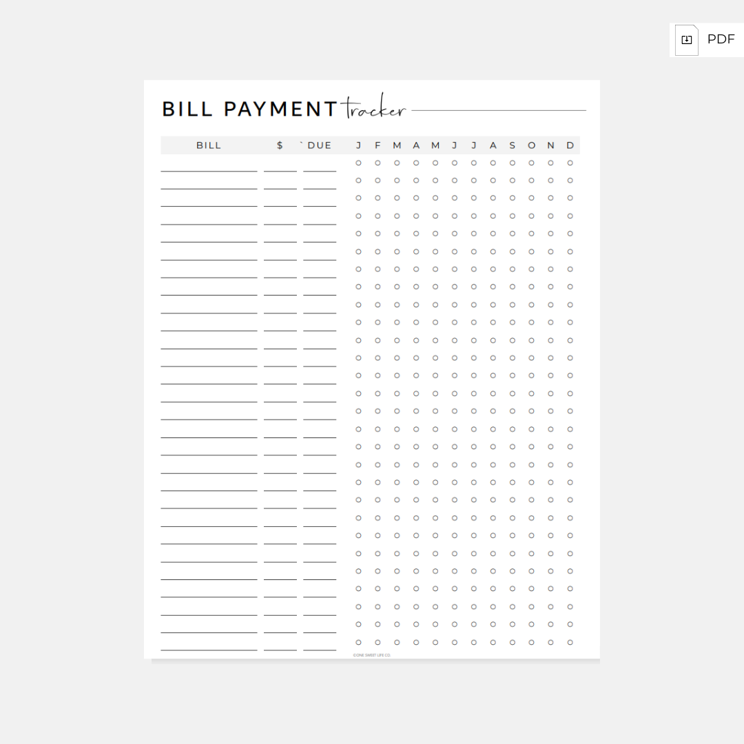 Bill Payment Tracker